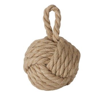 KNOTTED ROPE DOORSTOP IN NATURAL JUTE