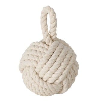 KNOTTED ROPE DOORSTOP IN WARM WHITE JUTE