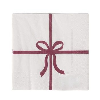 RED BOW  PAPER LUNCH NAPKINS