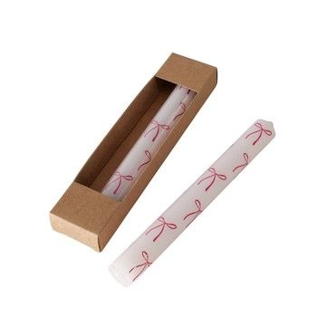 RED BOW DINNER CANDLES PACK OF 2