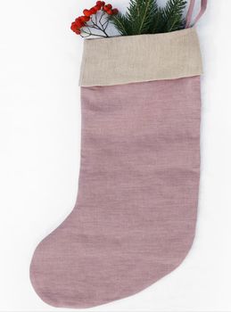 LINEN STOCKING IN WOODROSE