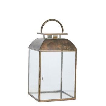 SIGRID ANTIQUE BRASS LANTERN 42cm