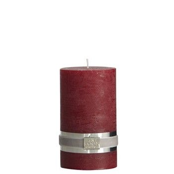RUSTIC DESIGNER CANDLE DARK RED H12.5cm x Dia 7.5cm