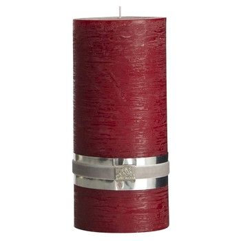 RUSTIC DESIGNER CANDLE DARK RED H 20cm x Dia10cm