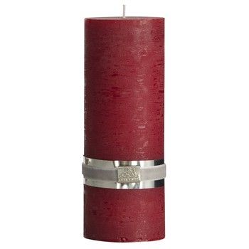 RUSTIC DESIGNER CANDLE DARK RED H20cm x Dia7.5cm