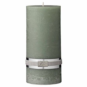 RUSTIC DESIGNER CANDLE WINTER GREEN H 20cm x Dia10cm