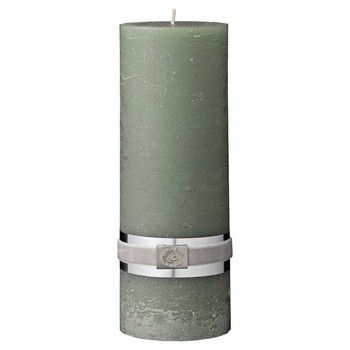 RUSTIC DESIGNER CANDLE WINTER GREEN H20cm x Dia7.5cm