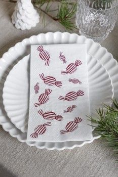 RED STRIPE CANDY LUNCH NAPKINS 16pk