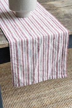 RED STRIPE TABLE RUNNER 120x35cm