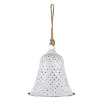 MEDIUM WHITE BELL WITH JUTE ROPE