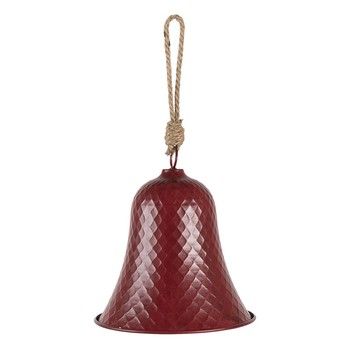LARGE RED BELL WITH JUTE ROPE