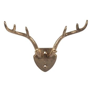 SMALL BRASS ANTLER WALL HOOK