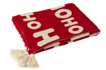 RED HOHOHO TASSLED THROW