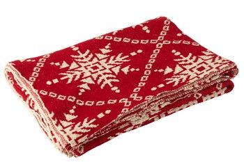 RED SNOWFLAKE THROW