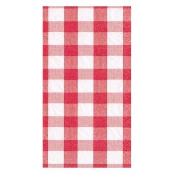 RED GINGHAM BUFFET NAPKIN 15 PACK