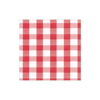 RED GINGHAM COCKTAIL NAPKIN 20 PACK