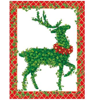 TOPIARY DEER BOXED CHRISTMAS CARDS AND ENVELOPES X 16