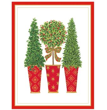 TOPIARY TREE GIFT BOX GREETING CARDS WITH ENVELOPES X 10