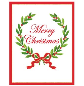 LAUREL WREATH CHRISTMAS CARDS SET OF 5