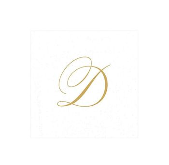 MONOGRAM PAPER LINEN COCKTAIL NAPKINS - INITIAL D