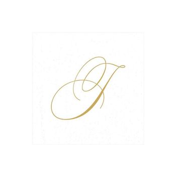 MONOGRAM PAPER LINEN COCKTAIL NAPKINS - INITIAL J