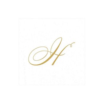 MONOGRAM PAPER LINEN COCKTAIL NAPKINS - INITIAL H