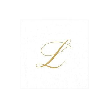 MONOGRAM PAPER LINEN COCKTAIL NAPKINS - INITIAL L