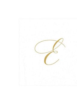 MONOGRAM PAPER LINEN COCKTAIL NAPKINS - INITIAL E
