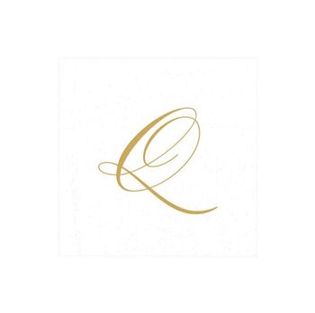 MONOGRAM PAPER LINEN COCKTAIL NAPKINS - INITIAL Q MONOGRAM PAPER LINEN COCKTAIL NAPKINS - INITIAL Q
