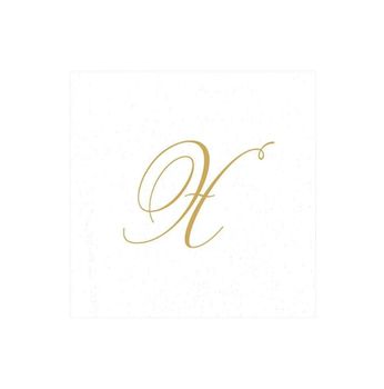 MONOGRAM PAPER LINEN COCKTAIL NAPKINS - INITIAL X