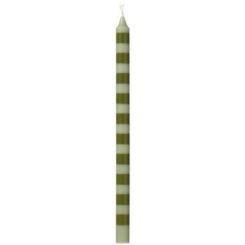 STRIPE GREEN TAPER CANDLE H20cm x Dia 1.3cm