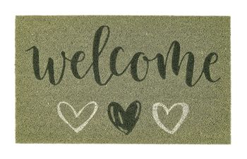 WELCOME COIR DOORMAT IN SAGE