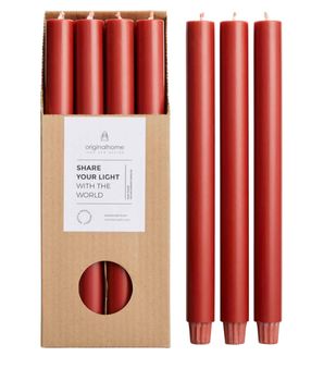 VEGAN EXTRA LONG CANDLE IN WARM RED
