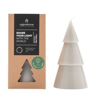 VEGAN TREE CANDLE IN LARGE LIGHT GREY