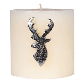 SET 4 SILVER DEER HEAD CANDLE PINS