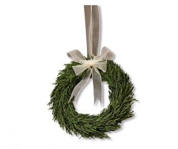 PETITE PRESERVED CYPRESS WREATH WITH RIBBON