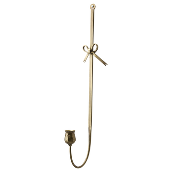 LARGE BRASS BOW WALL HANGING CANDLE HOLDER