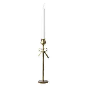 LARGE BRASS BOW STANDING CANDLE HOLDER