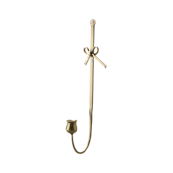 MEDIUM BRASS BOW WALL HANGING CANDLE HOLDER