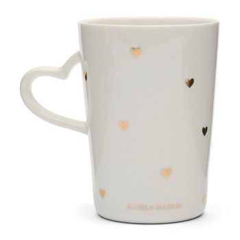TALL LOVE MUG WITH GOLD HEARTS