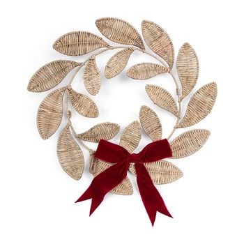 RUSTIC RATTAN CHRISTMAS WREATH 43cm