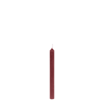 5 SHORT TAPER CANDLES DARK RED