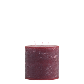 RUSTIC TRIPLE WICK CANDLE IN DARK RED 15x15cm