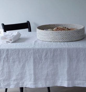 WHITE LINEN TABLECLOTH