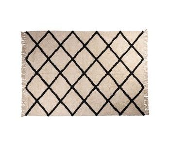 GEOMETRIC TUFTED RUG ECRU+BLACK
