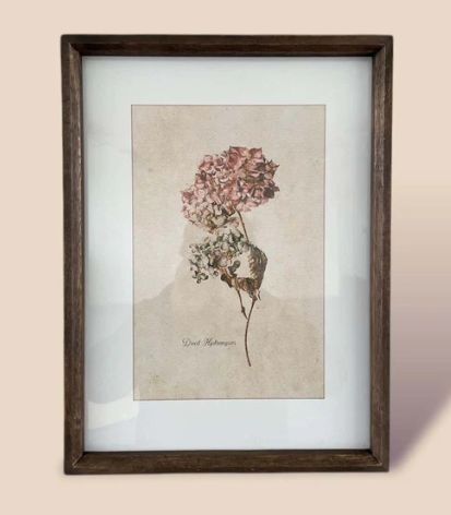 VINTAGE HYDRANGEA FRAMED PRINT NO 4