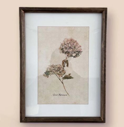VINTAGE HYDRANGEA FRAMED PRINT NO 1