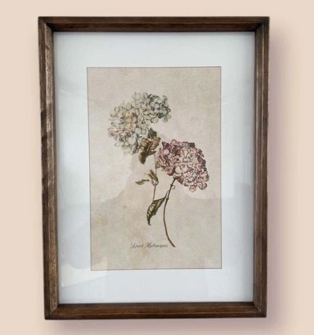 VINTAGE HYDRANGEA FRAMED PRINT NO 3