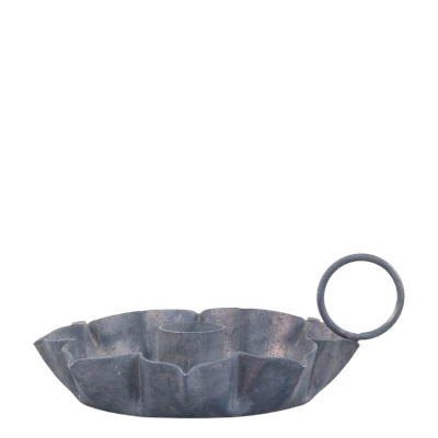 ANTIQUE ZINC CANDLE HOLDER FOR DINNER CANDLE