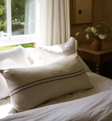 CARBIS BAY 2 BLUE STRIPE CUSHION 100x50cm